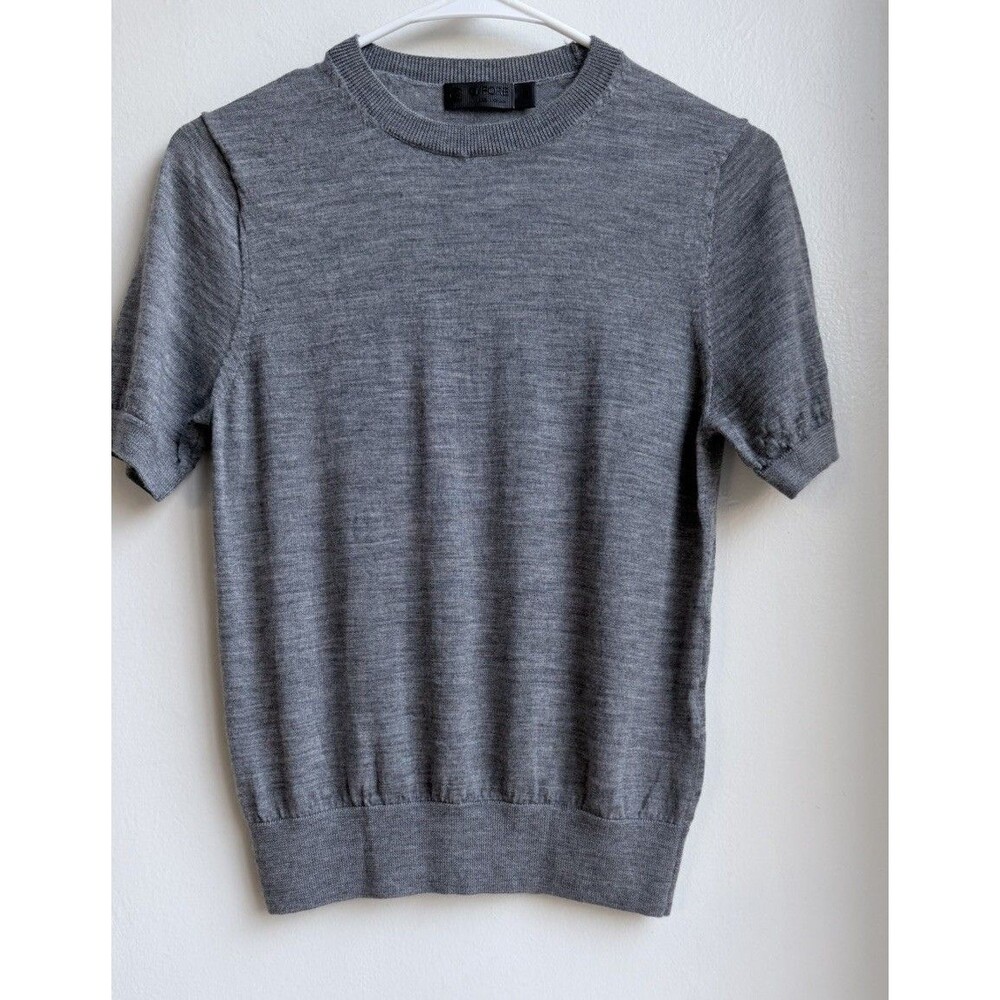 G/FORE Women Grey 100% Merino Wool Short Sleeve Sweater Size S